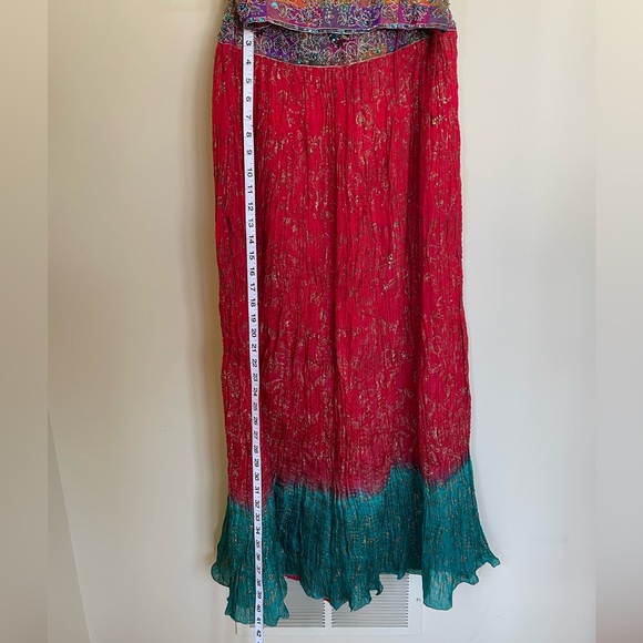 Red and Teal Lehenga - Three Pieces (Blouse, Lehenga Skirt, and Dupatta) - Picture 8 of 11